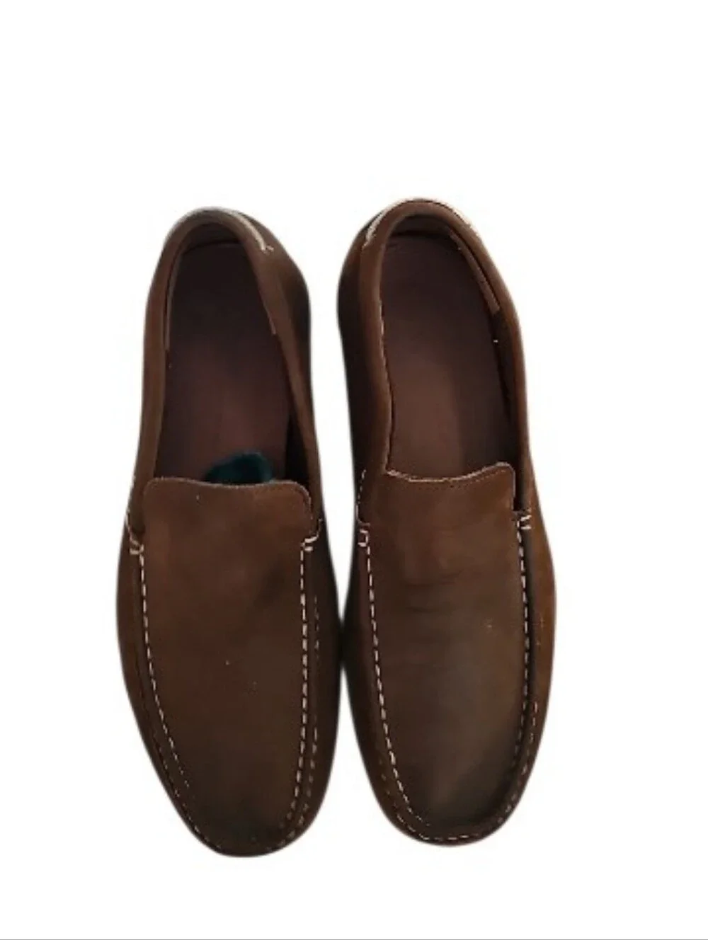 Timberland Leather Slip On Loafers Men 10.5 Brown Driving Moc Casual Shoes